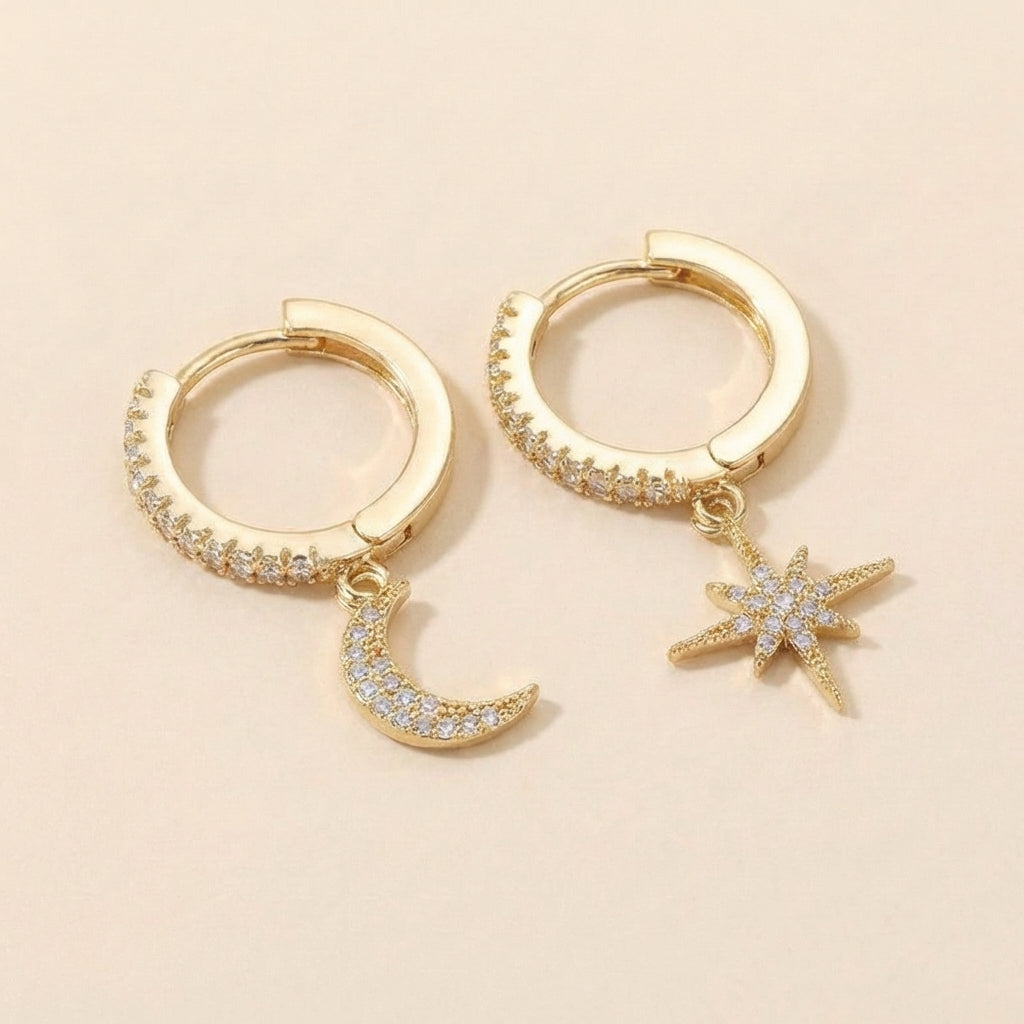Pendientes Luna y Estrella