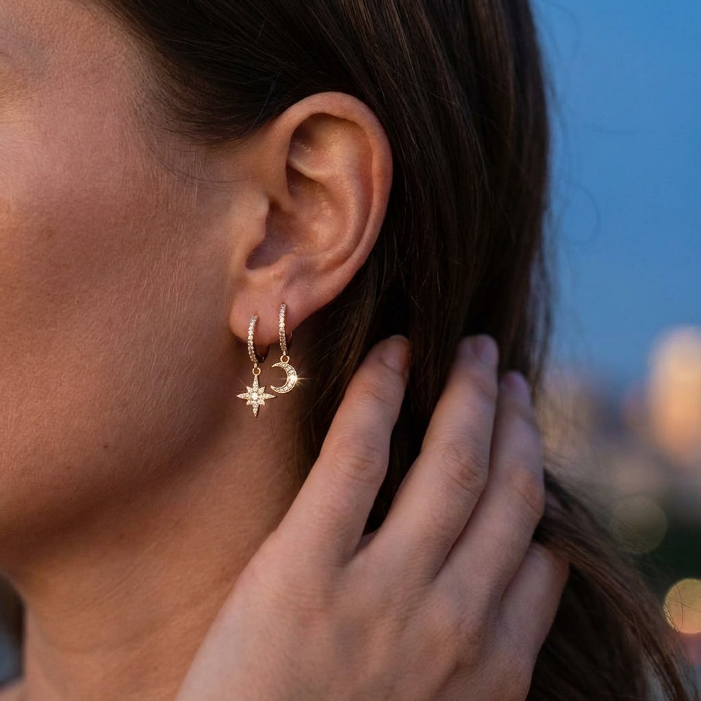 Pendientes Luna y Estrella